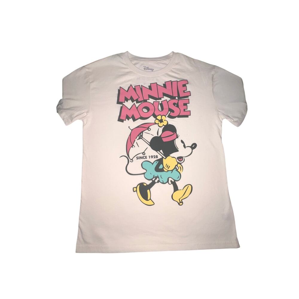 Disney Minnie Mouse Since 1928 Graphic T-Shirt Womens Medium NWT White